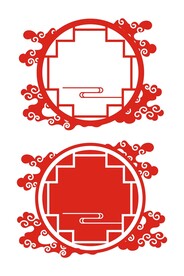 中国风中式花纹云纹古典边框