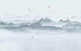 电视背景墙山水画