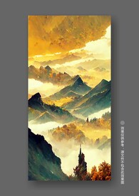 北欧小麦秋色田园风光风景装饰画