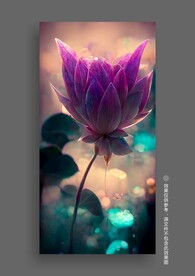 现代抽象立体荷花客厅玄关装饰画