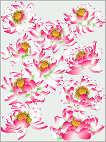 鼠绘莲花矢量图