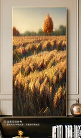 北欧秋色田园风光小麦风景装饰画