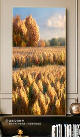 北欧秋色田园风光小麦风景装饰画