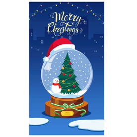 圣诞节雪景球插画