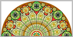 高清分层手绘教堂玻璃打印图