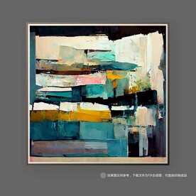 现代风蓝色纹理抽象艺术北欧挂画