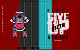 集装箱休闲服服装店背景墙壁画