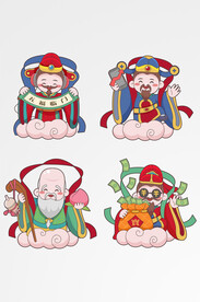 新春国潮卡通福禄寿喜人物IP矢