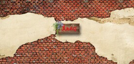 真的爱你斑驳砖墙背景墙壁画