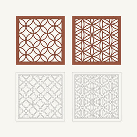 正方形窗花格 花窗 中式图案