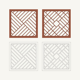 正方形窗花格 花窗 中式图案