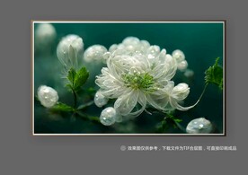 白色唯美抽象立体花朵装饰画