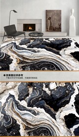 北欧现代简约几何线条轻奢地毯