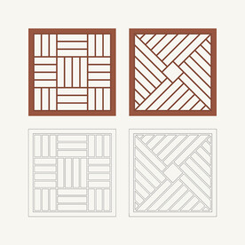 正方形窗花格 花窗 中式图案