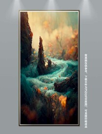 梦幻立体抽象海浪玄关装饰画