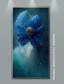 现代立体花朵水晶花玄关装饰画