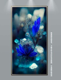 现代立体花朵水晶花玄关装饰画