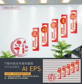 五好党支部楼梯文化墙