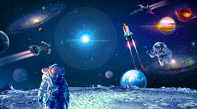 太空人星空背景墙