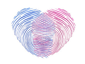 爱心手印指纹心形