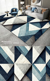 简约现代几何深色创意地毯地垫