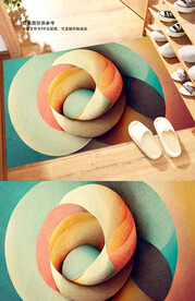 现代轻奢宅寂风简约几何地毯地垫