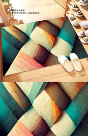 现代轻奢宅寂风简约几何地毯地垫