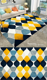 北欧现代艺术几何抽象地毯地垫