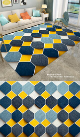 北欧现代艺术几何抽象地毯地垫