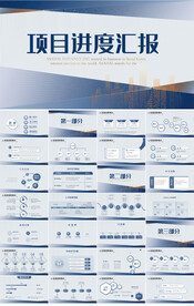 蓝色大气项目进度汇报介绍PPT