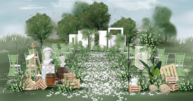 白绿色户外仪式区