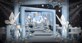 蓝色婚礼仪式区