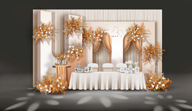 橙色婚礼签到区