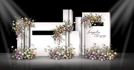 白色系婚礼迎宾区