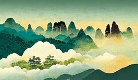 新中式现代轻奢禅意山水装饰画