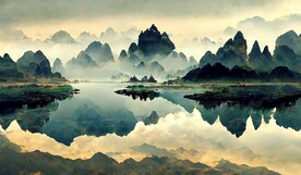 中国风现代创意山水装饰画