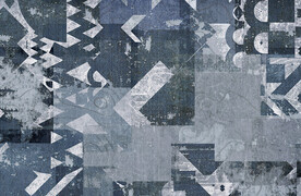 灰色几何色块抽象地毯