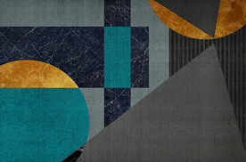 深灰色几何色块地毯图案