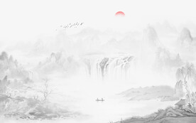意境水墨山水画