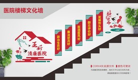 五好清廉医院楼梯文化墙