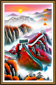 竖幅山水画