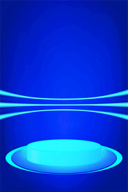 蓝背景科技公司产品礼品展台展板