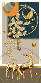 银杏麋鹿几何玄关