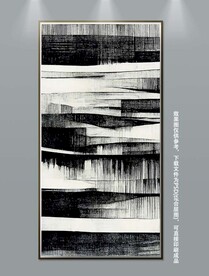 抽象现代几何黑白玄关轻奢装饰画