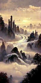 新中式抽象山水水墨风景装饰画