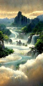 新中式抽象山水水墨风景装饰画