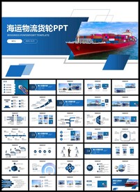 海运物流货轮船港口码头PPT
