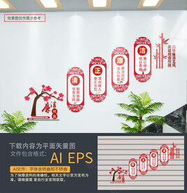 校园廉洁楼梯文化墙