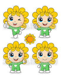 卡通向日葵精灵全新升级版