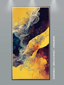 现代简约抽象中国风水墨山水画